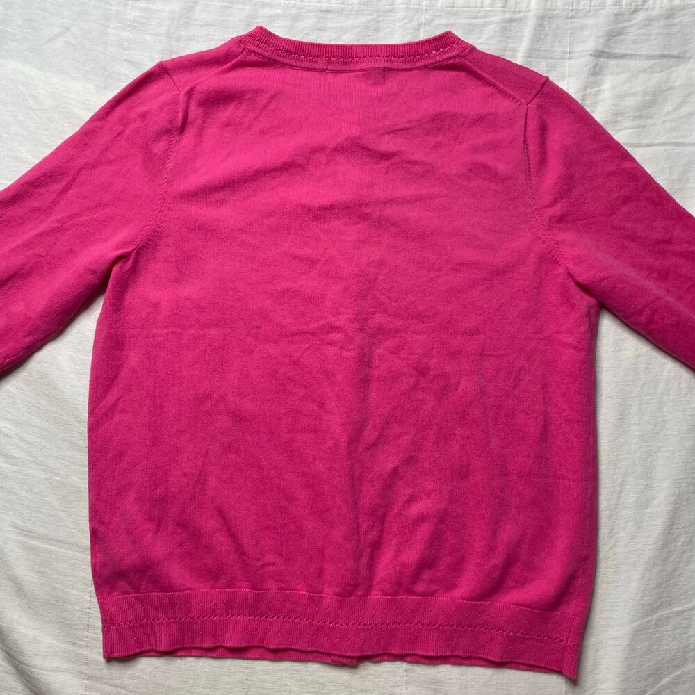 Boden Hot Pink Button Front Cardigan Sweater Sz Medium Women's Cotton Crewneck - Picture 3 of 8
